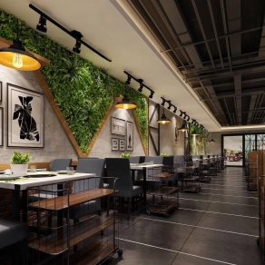 工业风火锅店3D模型下载